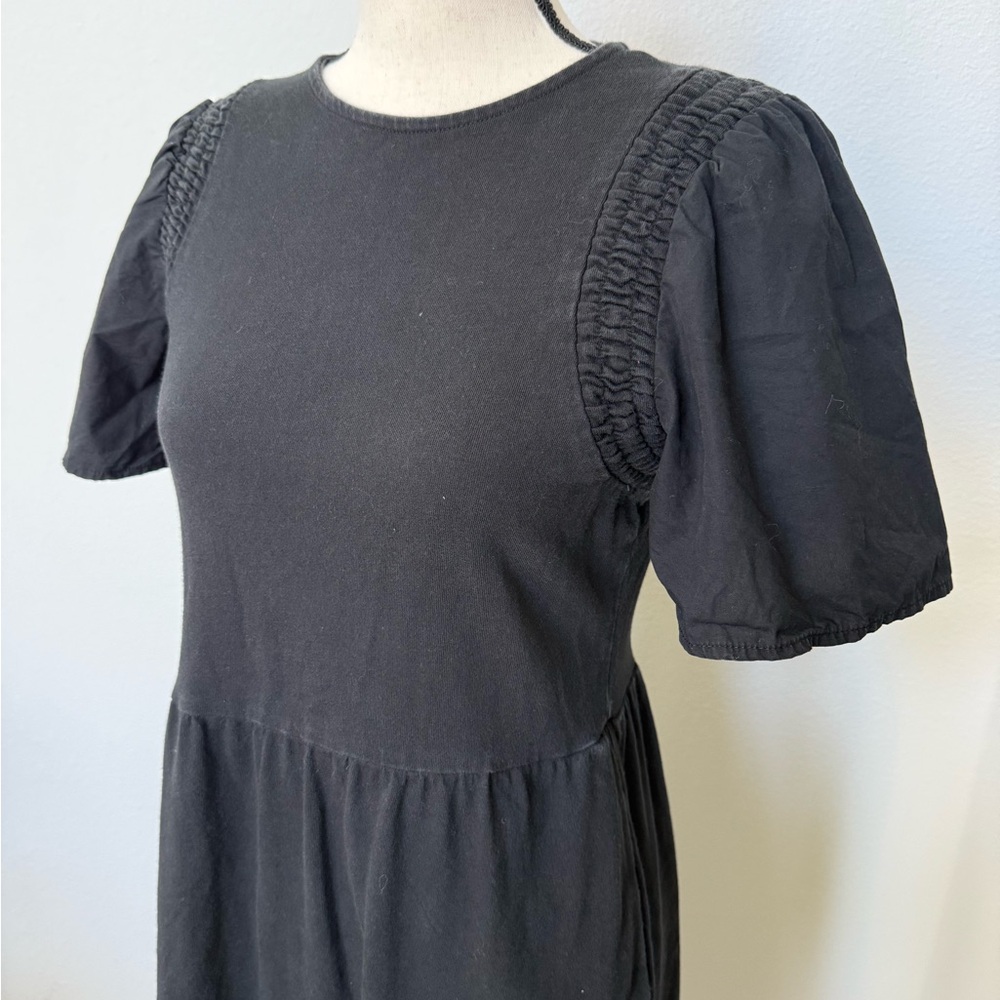Who What Wear Black Puff-Sleeve Midi Dress - Picture 2 of 10